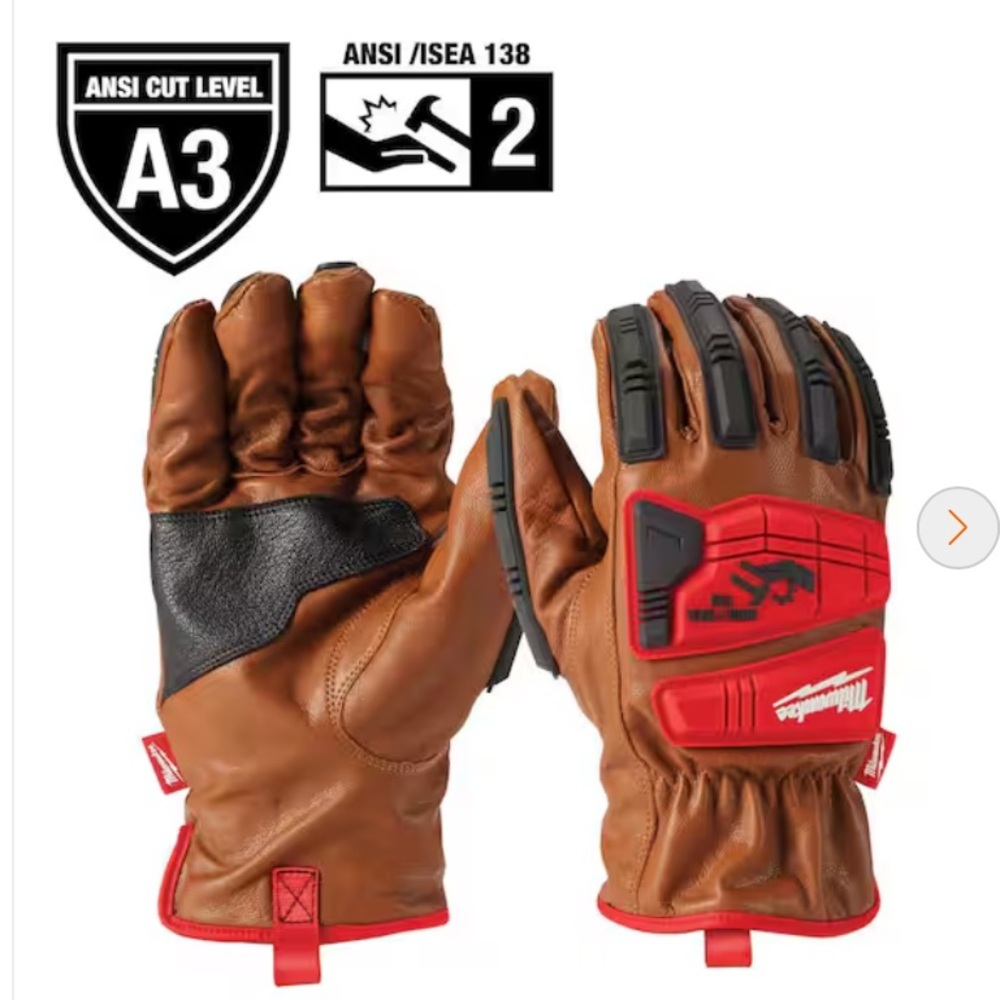 NWT Milwaukee cut level 3 goatskin leather gloves SET of 2